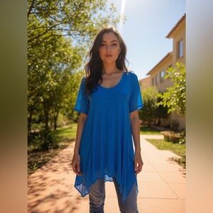 Ladies Blue LSL Dress